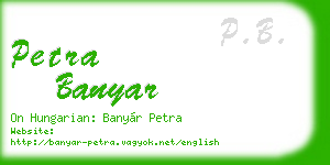 petra banyar business card