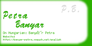 petra banyar business card